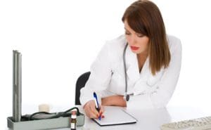 Femail doctor write diagnose