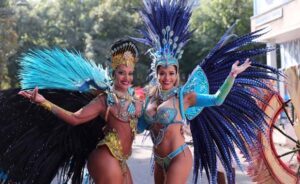 Revellers take part in the Notting Hill Carnival in London, Britain August 28, 2017. REUTERS/Eddie Keogh
