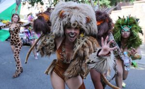 Revellers take part in the Notting Hill Carnival in London, Britain August 28, 2017. REUTERS/Eddie Keogh